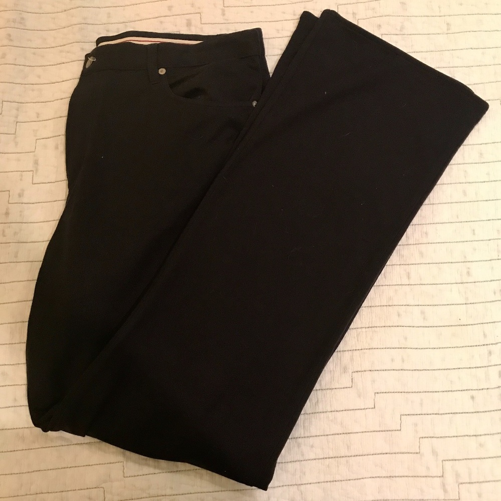 John Varvatos Navy Button Fly Stretch Cotton Pants